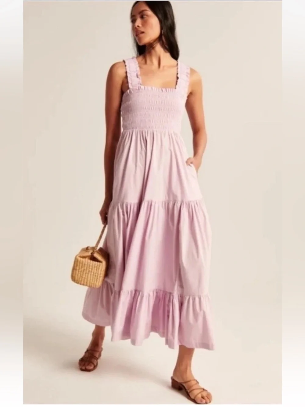EUC Abercrombie Smocked Bodice Easy Maxi Dress